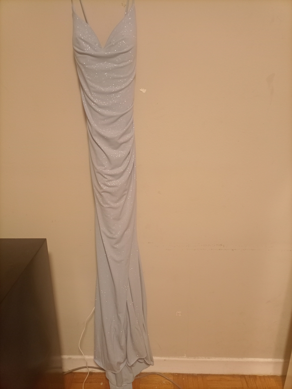 Elegant Light Blue Sparkle Maxi Skirt